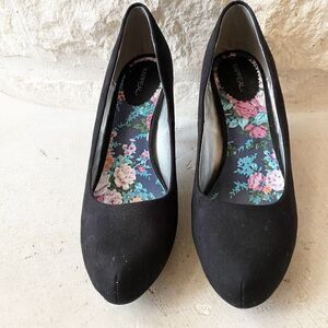 XAPPEAL Sadie Black Pump‎ Heels Womens Faux Suede Size US 7.5 Career